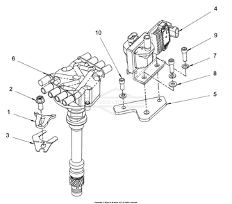 Engine Group - Coil And Distributor Diagram and Parts List for 076660-01  Briggs and Stratton Generator
